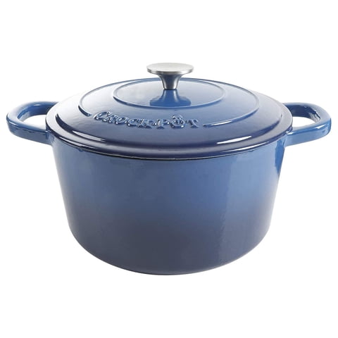 Horno Holandés Crock-Pot De Hierro Fundido Esmaltado Artesanalmente, 7 Litros, Azul Zafiro