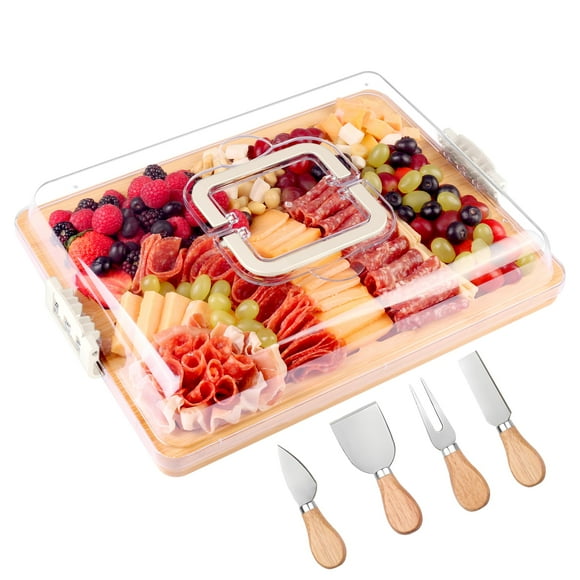 Tabla de Charcutería Cawiu Bambú con Tapa y Asa