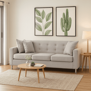 Mbc - Sofá 3 Cuerpos New Mallorca Tela Lino Beige