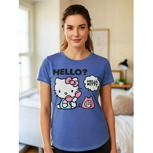 Polera Pijama Mujer Hello Kitty Azul L