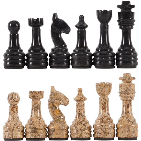 Figuras de ajedrez Radicaln Marble Black y Coral 9cm King