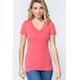 thumbnail image 1 of Saronite Camiseta Básica de Punto Henley de Manga Corta con Cuello en V, Color Rosa (para Mujer), 1 of 4