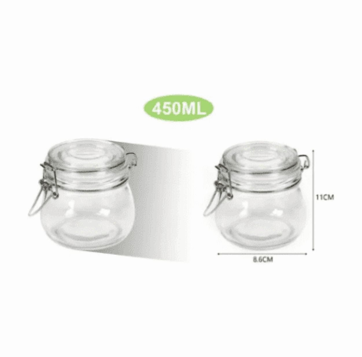Genérico - Tarro Hermetico De Vidrio 450Ml