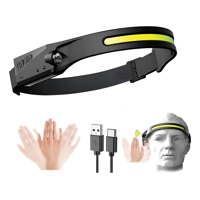 Genérico - Linterna Led Frontal Cintillo Recargable Deporte Con Envío Blanco Negro