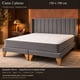 thumbnail image 4 of Cama europea Kumara 2 plazas con colchón y respaldo lineal gris oscuro en lino 150x190 cm, 4 of 5