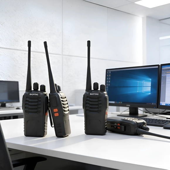 Walkie Talkie Pack 4 Baofeng Bf-888s Radios Portatiles Transmisores UHF Con Bateria Recargable Y Base De Carga Individual Kit De Comunicacion De Largo Alcance Para Seguridad FIGOIMPORT