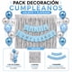 thumbnail image 1 of pack decoracion cotillon celeste -plateado, 1 of 1