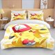 thumbnail image 1 of Pokémon Pikachu Printed Bedding Set Cartoon Anime Microfiber Bed Set Pillowcase Adult Bed Cover Bedroom Bed Set Duvet Bed Sheets, 1 of 5