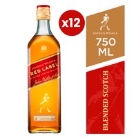 12X Whisky Johnnie Walker Red Label Botella 750Ml