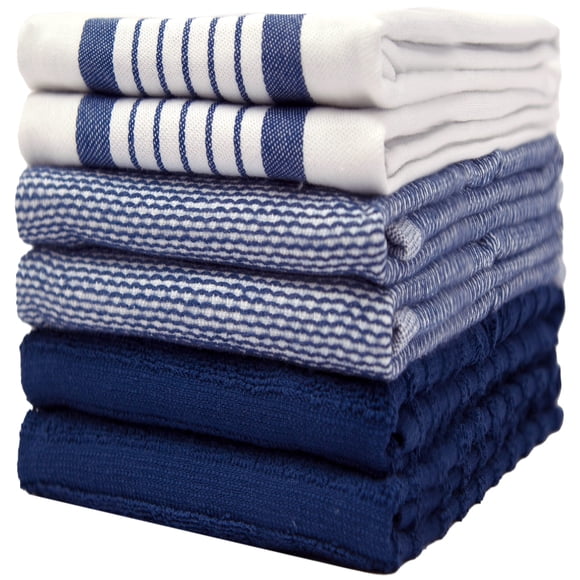 Paños De Cocina Premium De 50 X 70 Cm Paquete De 6 Unidades Azul Marino