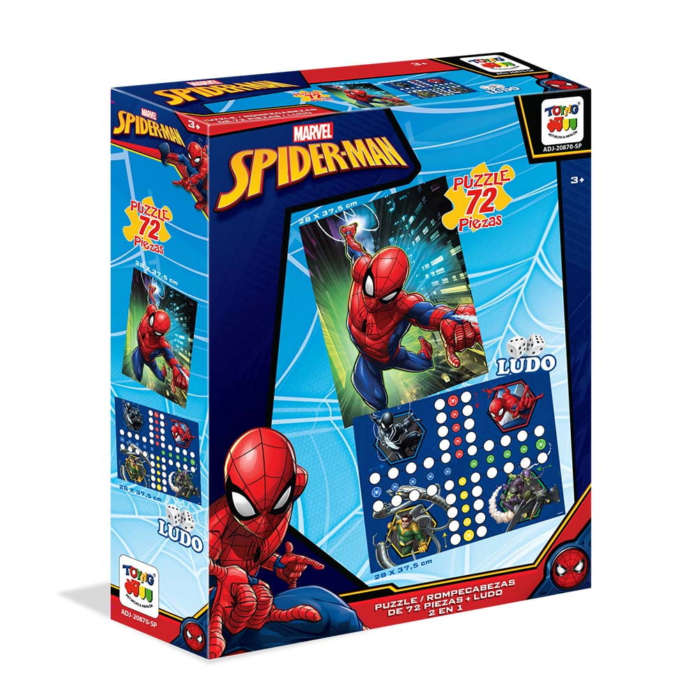 Toyng - Juego De Mesa Puzzle 2 En 1 (72 Piezas) + Ludo - Spiderman