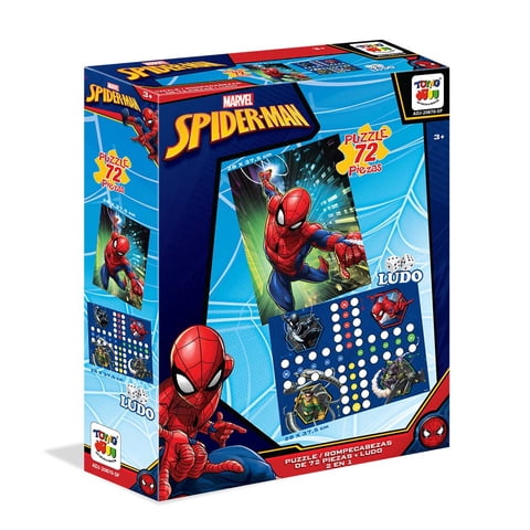 Toyng - Juego De Mesa Puzzle 2 En 1 (72 Piezas) + Ludo - Spiderman