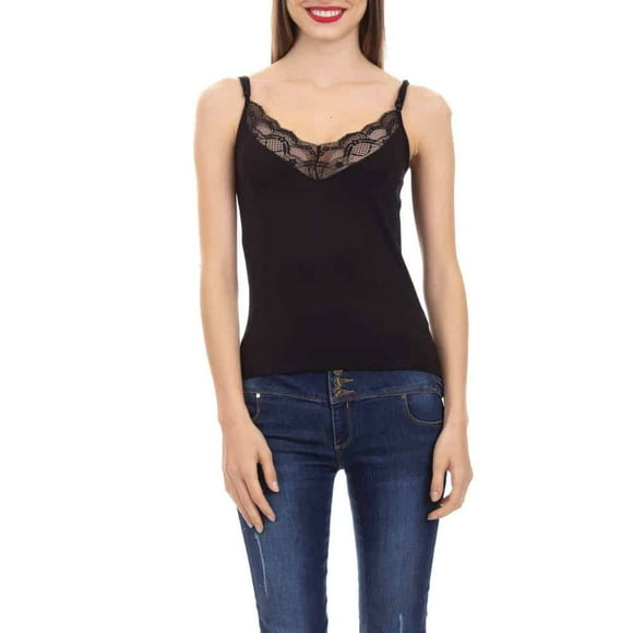 Camiseta Viscosa Con Encaje