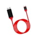 thumbnail image 1 of Adaptador HDMI A USB C Cable USB C A HDMI De 2M Para Monitores Tableta Oficina En Casa Rojo, 1 of 3