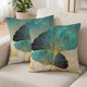 thumbnail image 1 of REGALWOVEN Fundas de Cojines con Patrón de Hoja de Ginkgo Juego de 2 Estilo Bohemio Decorativo para Sofá Cama en Sala de Estar Flor-2 18" x 18", 1 of 7