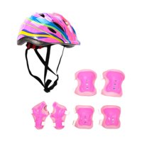 Magideal - Casco De Bicicleta Para Niños Juego De Patinaje Casco Ajustable Portable Con Rodillas Con Protectores De Muñeca Para Deportes De Longboard Enrollables Estilo A
