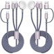 thumbnail image 1 of Cable de carga USB C 3 en 2 para Apple Watch y iPhone, paquete de 2, 1 of 7