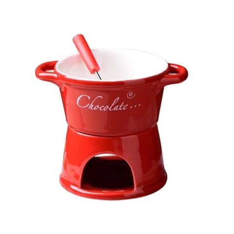 Magideal - Olla Para Fondue , Juego De Ollas Para Fondue, Electrodomésticos De Cocina, Juego De Cuencos Para Olla Caliente De 300 Ml Para Postre, Rojo