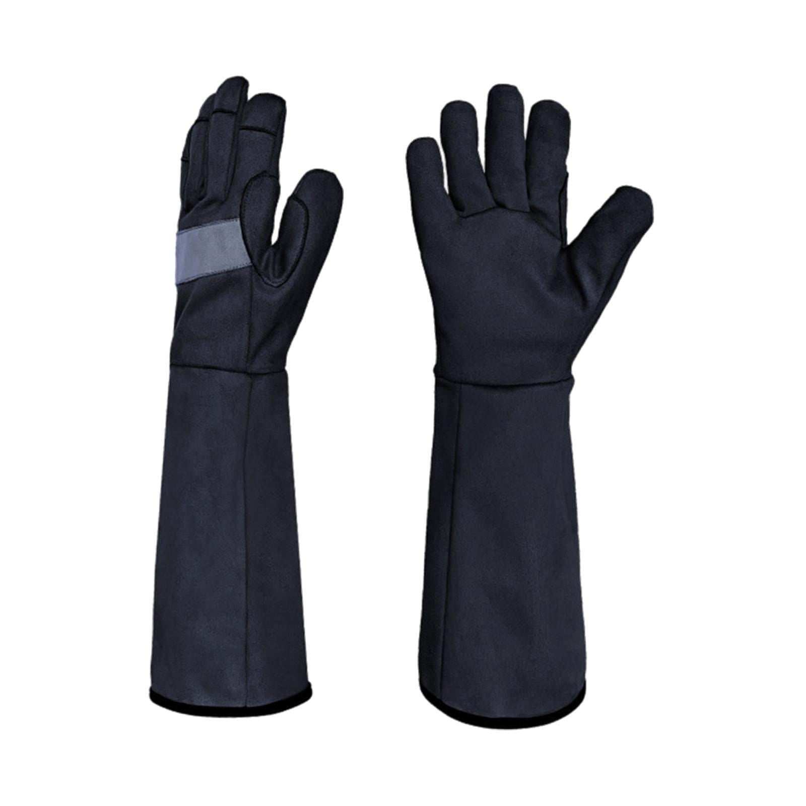 Magideal - 2 Piezas Guantes De Jardinería De Jardinería Guantes De Protección Resistencia De Rasguños Con Mangas Largas Prueba Prueba Para El Trabajo De Segurida Negro