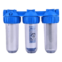 Genérico - Filtro Agua Triple Anti Sarro Ablandador 10 Pulgadas Azul