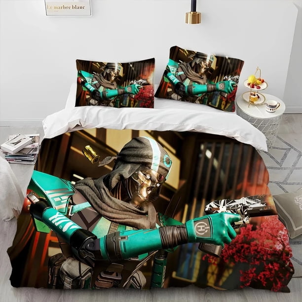 A-Apex Legends Game Gamer Cartoon Comforter Bedding Set,Duvet Cover Bed Set Quilt Cover Pillowcase,king Queen Size Bedding SetBed Sheets