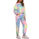 thumbnail image 4 of INSPIRE CHIC Conjunto de Chándal de Dos Piezas para Mujer con Sudadera con Capucha y Cordón, Sudadera de Tie Dye, Conjunto de Jogging L Amarillo Azul, 4 of 6