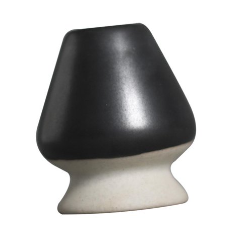 Magideal - Soporte Para Batidor De Matcha De Cerámica Accesorio Tradicional Para Batidor Chasen Soporte De Tazón Utensilio Hecho A Mano Funcional Adecuado Para C En Blanco Y Negro