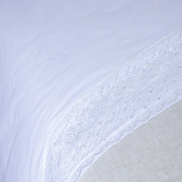 Zahr - Juego De Sabana Broderie Blanca King 144 Hilos