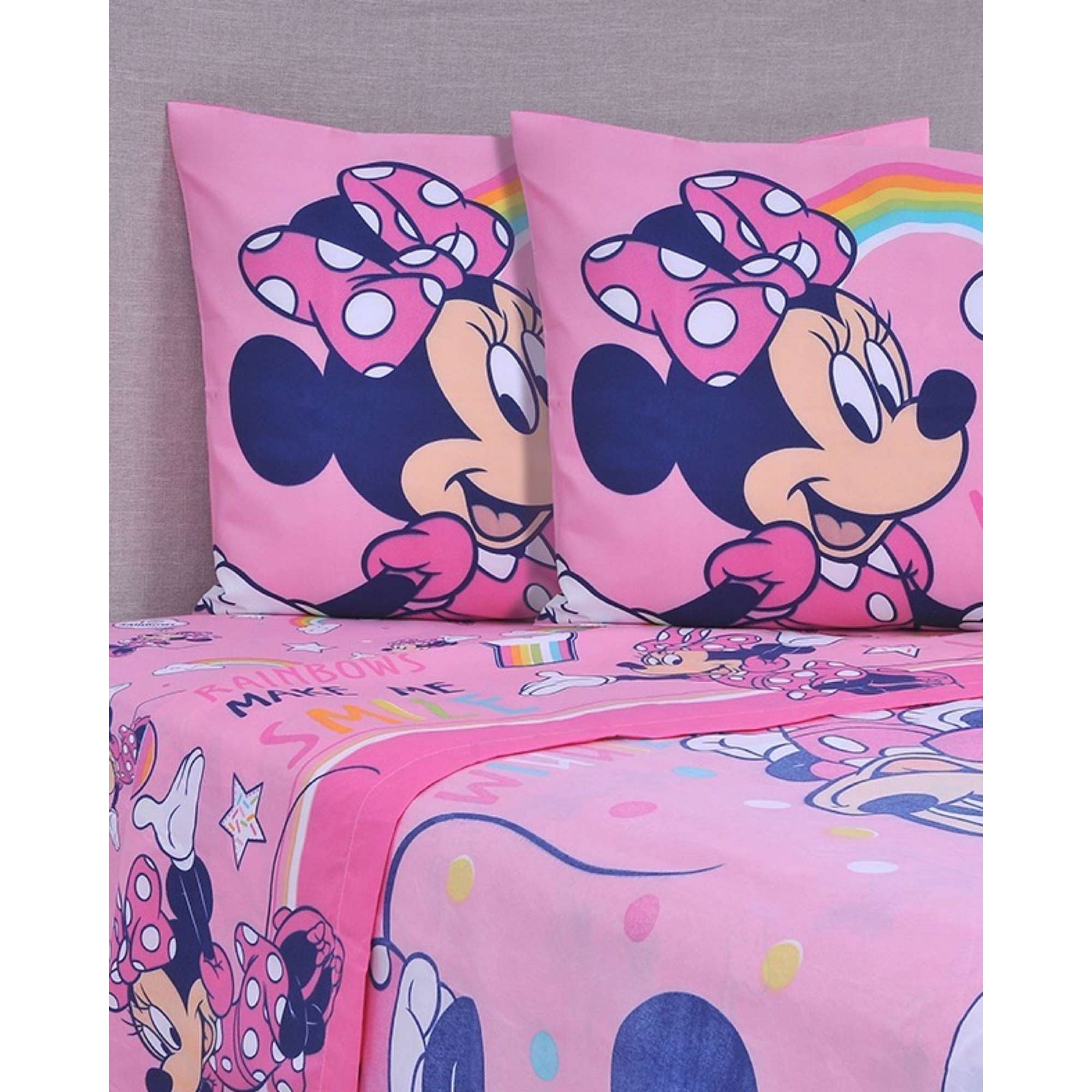 Juego Sábana Infantil Minnie Microfibra 2 Plazas Mashini A01