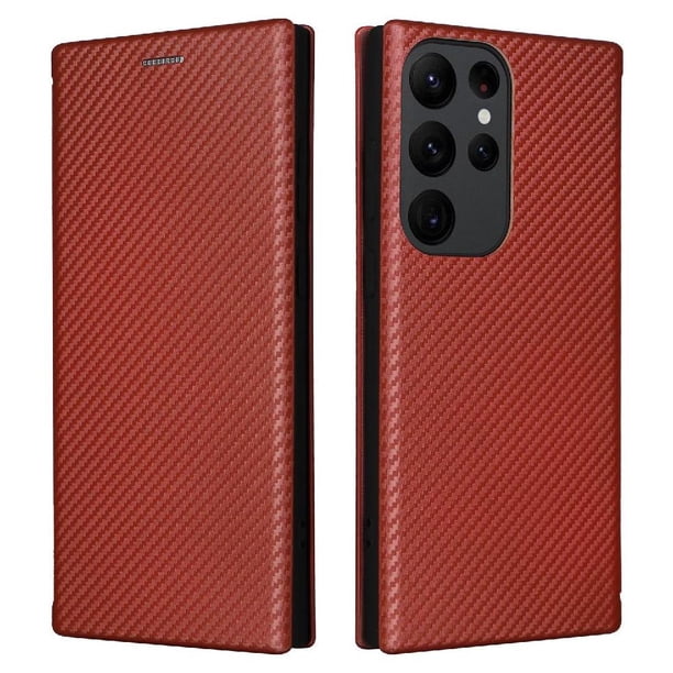 Funda Flip para FOXDOCK Samsung Galaxy S23 ultra - Funda magnética de negocios, funda protectora delgada