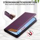 thumbnail image 5 of Funda Tipo Cartera de Cuero Sintético para Samsung Galaxy A23 Bloqueo RFID, con Ranuras para Tarjetas y Bolsillo para Efectivo, Cierre Magnético Fuerte Morado, 5 of 6