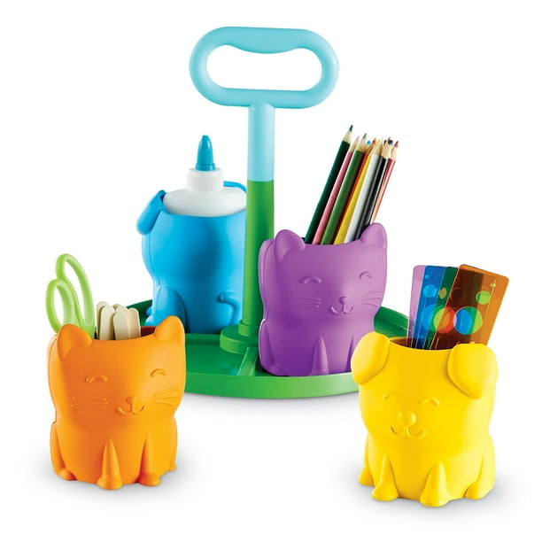 Organizador de materiales de arte, recursos de aprendizaje, centro infantil para mascotas, 6 piezas