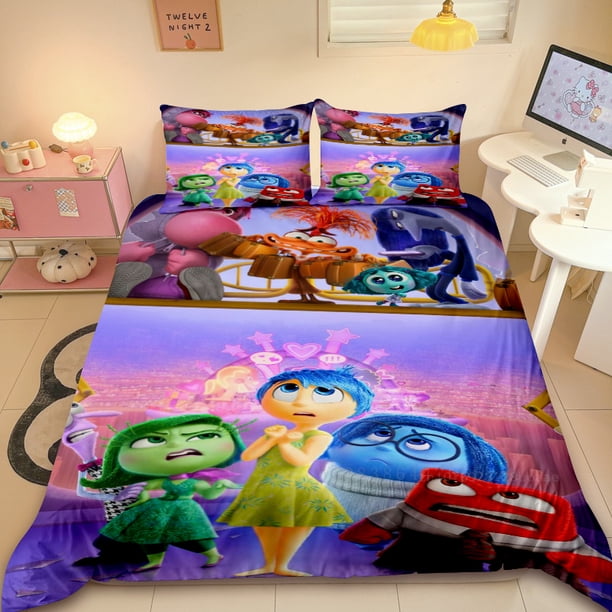 Duvet Cover Inside Out Cartoon Bedding Set 3D Cute Girl Children's Bedroom Decor Queen King Size Polyester GiftBed Sheets