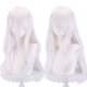thumbnail image 1 of suxuMhao Peluca Ligeramente Rizada, Peluca, 27.5 Pulgadas Blanca, 1 Pieza, Peluca de Cosplay, Peluca Larga, Peluca de Anime, Peluca Sintética, Peluca Universal, Peluca para Vestir, Aspecto Natural,, 1 of 2