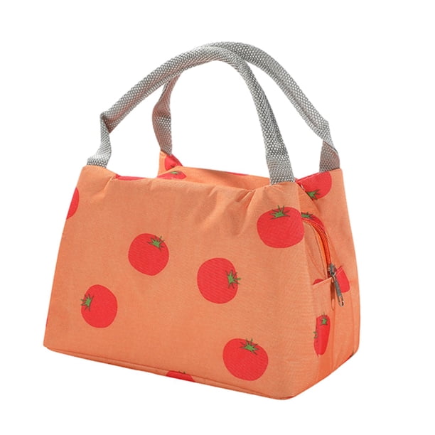Bolsa de Almuerzo Aislada, Bolsos de Comestibles, Portátil, Tela Oxford, Impermeable, Reutilizable, Lonchera, Bolsa de Almuerzo para Hombres Y Mujeres Naranja