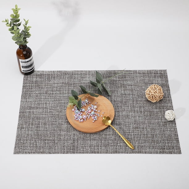 XmhyTop Juego de 6 Manteletes Individuales para Mesa, Hechos de PVC Resistente, Antideslizantes y Termorresistentes, Ideal para Hogares, Restaurantes y Cocinas, Estilo B, 45*30cm, Gris