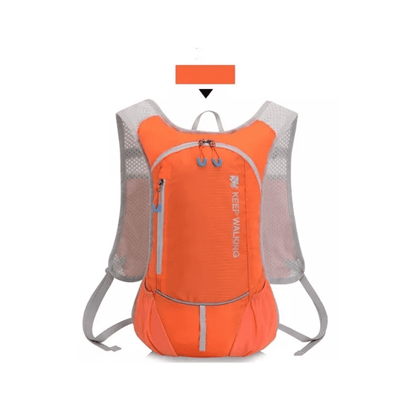Mochila ultraligera outdoor trekking running + bolsa agua naranja