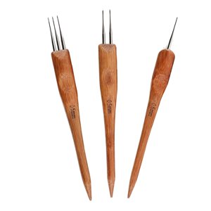 Ioensy - 3 Ganchos De Ganchillo Para Rastas De Madera Para Manualidades Con Trenzas, Accesorios Para El Cabello De 0,5 Mm.