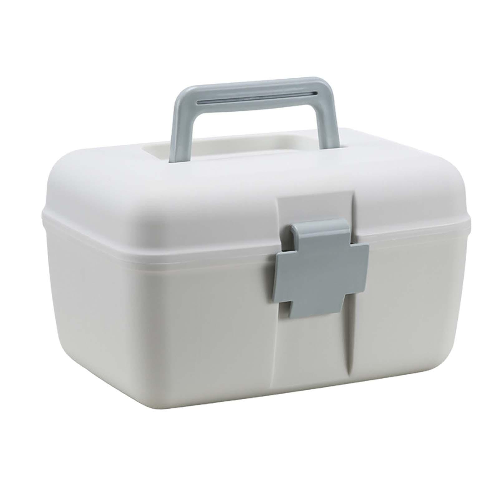 Ioensy - Caja De Almacenamiento De Medicamentos Contenedor Organizador Estuche De Almacenamiento De Primeros Auxilios Para Cosméticos Azul