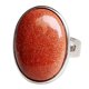 thumbnail image 3 of Anillo de dedo de la boda de piedras preciosas naturales de cristal ovalado anillo ajustable rojo oscuro, 3 of 3