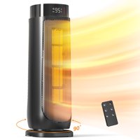 Calentador Space Heater Breezome De 1500 W Con Termostato Y Temporizador De 24 Horas, Color Negro