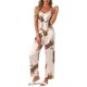 thumbnail image 1 of Conjunto de Pijama de Satén con Estampado de Leopardo para Mujer de INSPIRE CHIC, Cami Suave con Escote en V y Pantalones de Cintura Elástica para Descanso, 2 Piezas, L Champán, 1 of 6