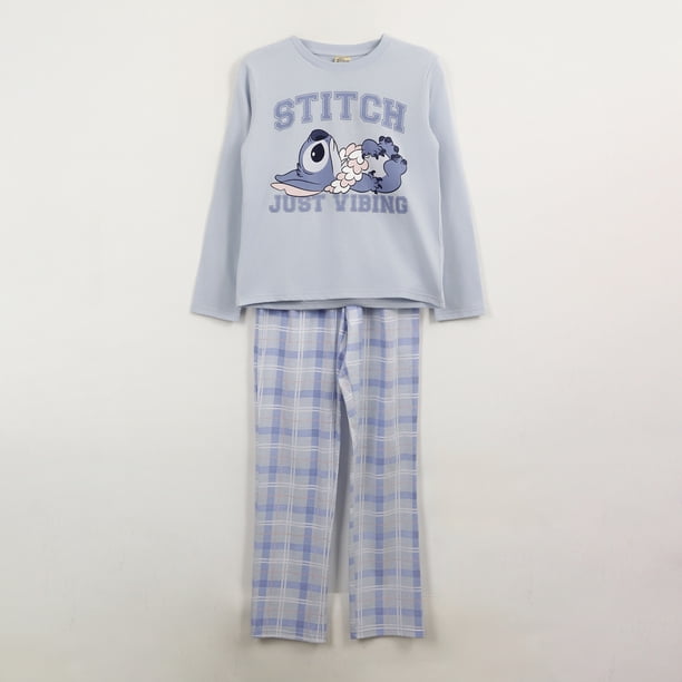 Pijama Manga Larga Niña Celeste Vibing Lilo & Stitch Disney