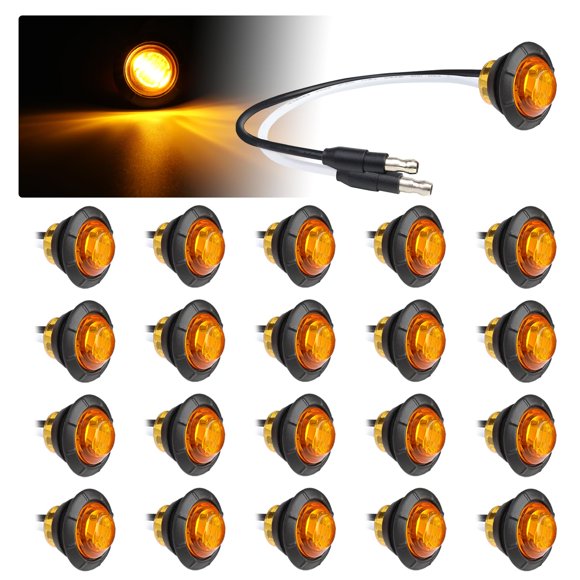 Luz indicadora lateral TMH 19 mm ámbar 3 LED 12 V (paquete de 20)