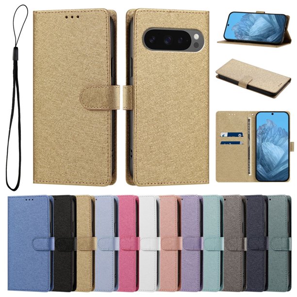 Cartera para Google Pixel 10 Pro XL 5G con Bolsillo de Tarjetas, Dorado