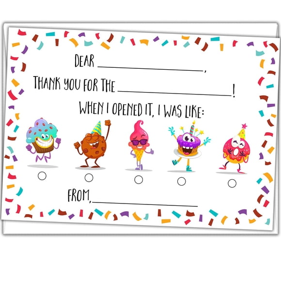 Tarjetas de agradecimiento Honeyplum 15 cm para rellenar, paquete de 25
