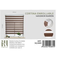 Mundo Shopping - Cortina Enrrollable Duo Color Marron 140X200Cm Iii Musas