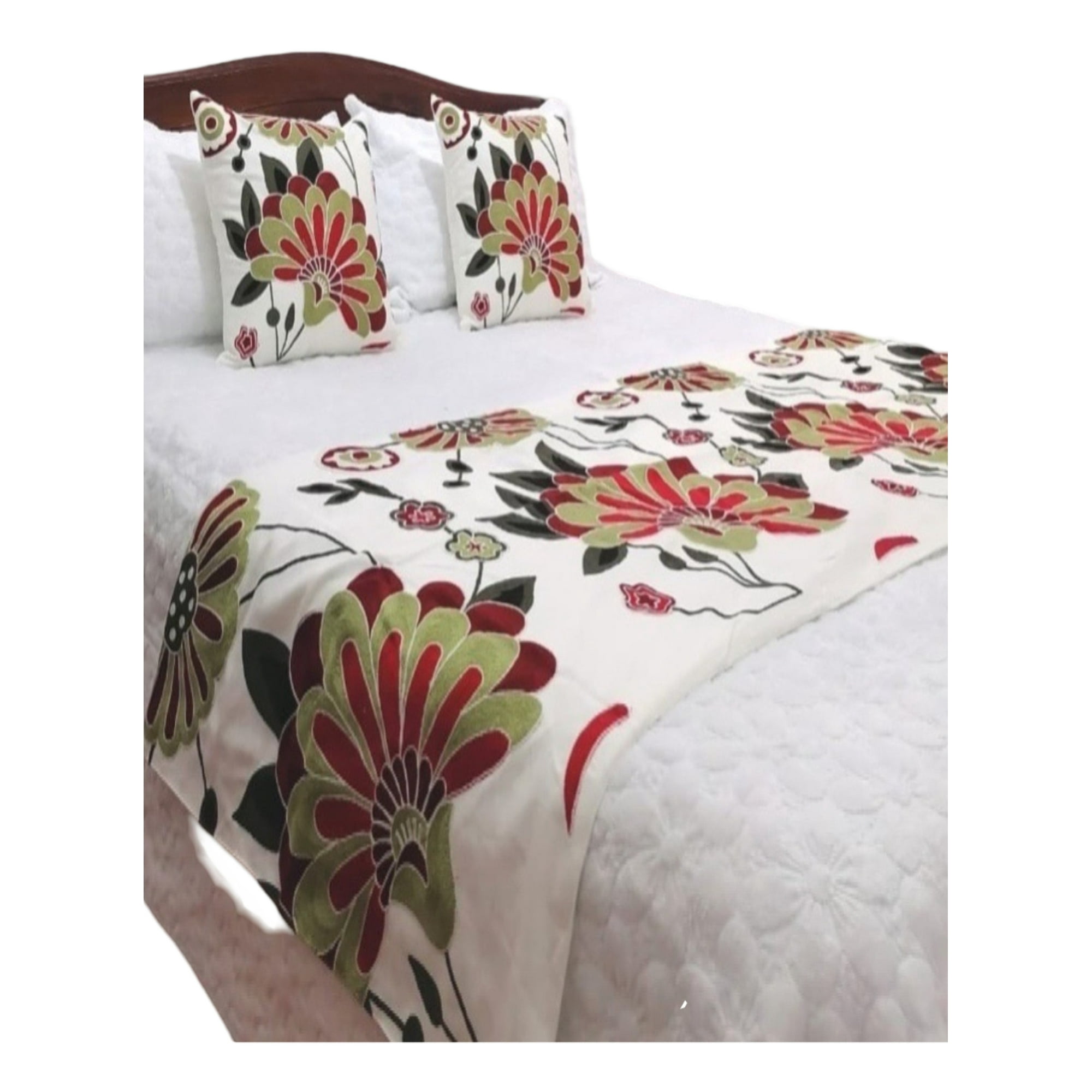 Todo Para El Hogar - Set De Piecera Mas 2 Fundas Bordadas