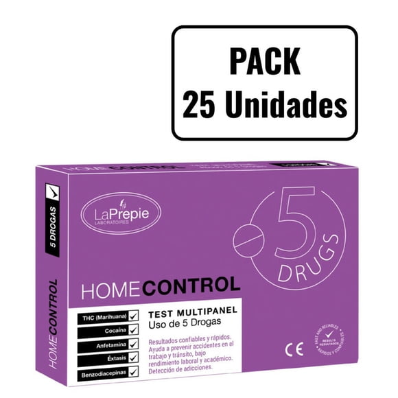 Test rapido 5 Drogas Multipanel Pack 25 unidades