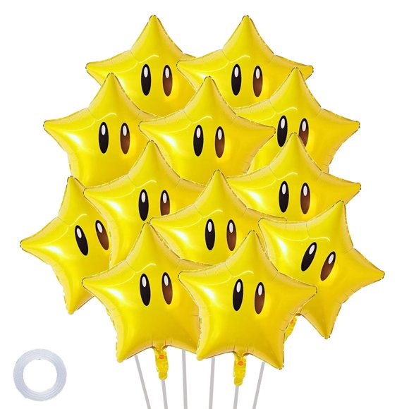 Globos de Estrella de Papel Metalizado Dorado POFLWO 12 unidades 46 cm para Fiesta